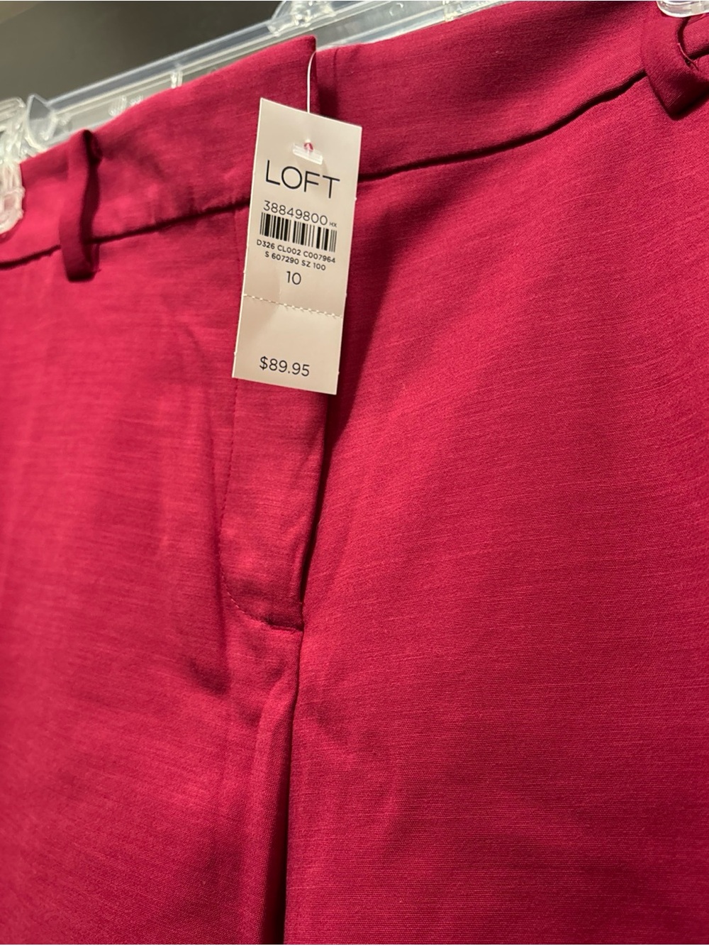 Loft The Riviera Slim Mid Rise Red Size 10 Women’s Pants Pockets Straight Leg - Picture 3 of 12